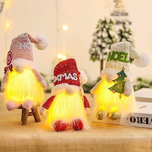 WOKEISE Decorazione natalizia a forma di renna, gnomo in